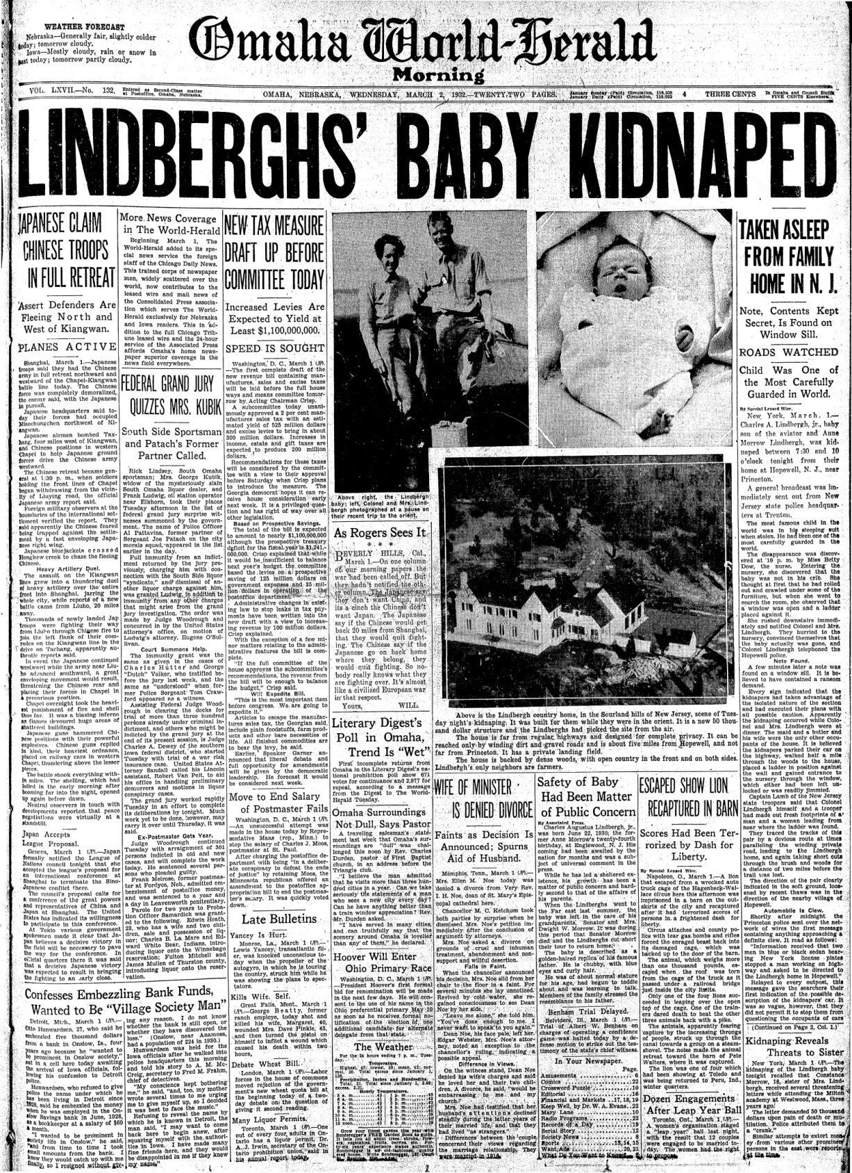 1932: Lingbergh baby